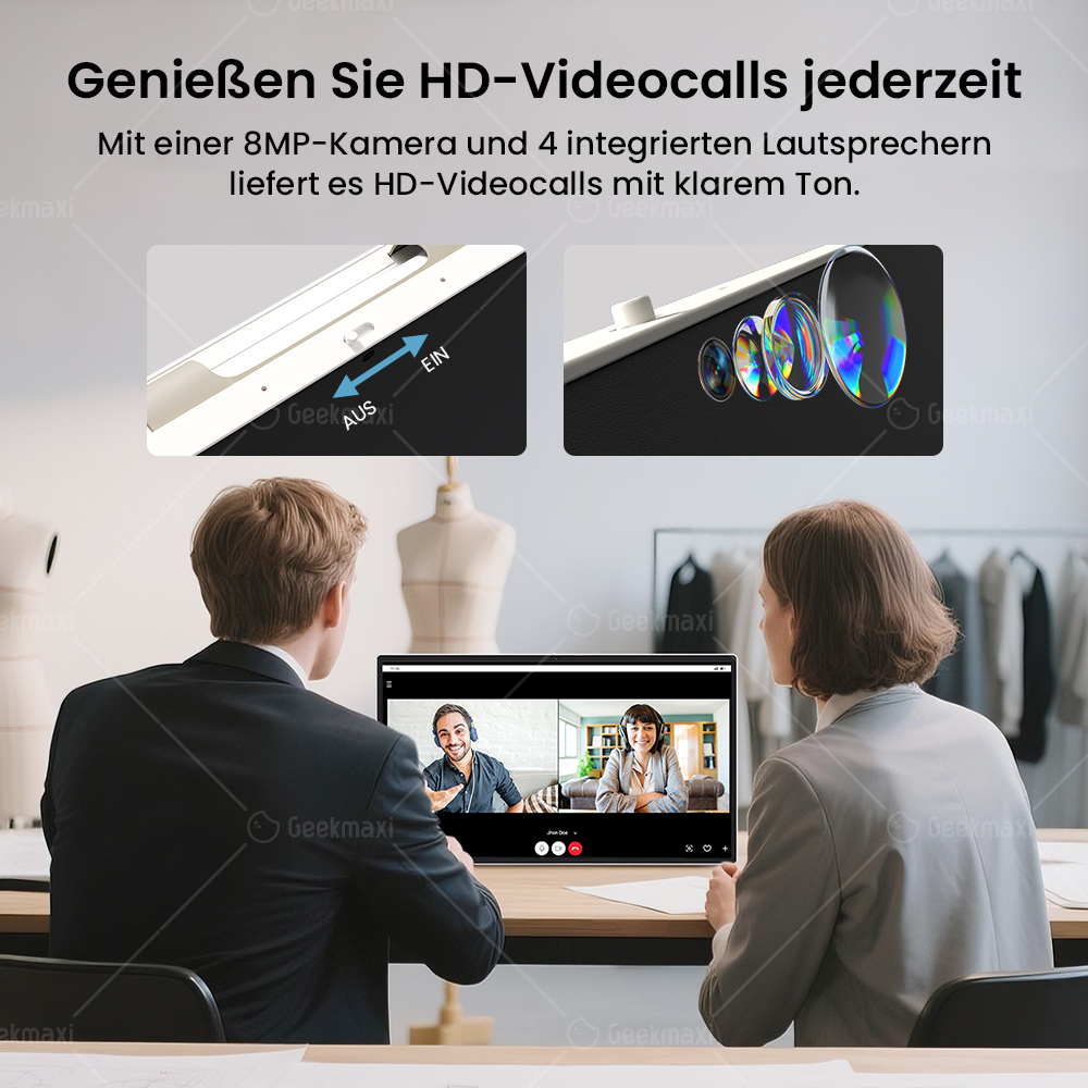 KTC A25Q5 Tragbarer Fernseher, 24,5 Zoll FHD 60Hz, 1920×1080 Auflösung, Touchscreen, 8-MP-Kamera, 4 eingebaute Lautsprecher