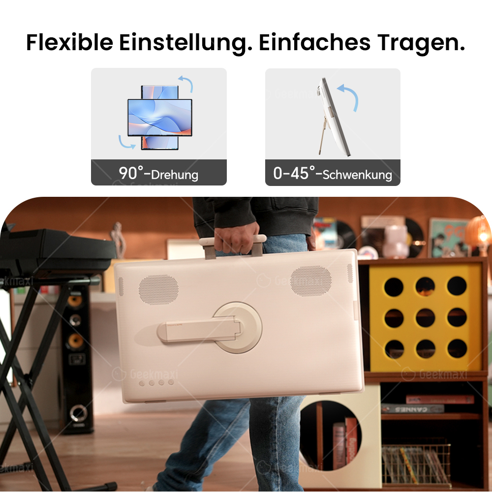 KTC A25Q5 Tragbarer Fernseher, 24,5 Zoll FHD 60Hz, 1920×1080 Auflösung, Touchscreen, 8-MP-Kamera, 4 eingebaute Lautsprecher