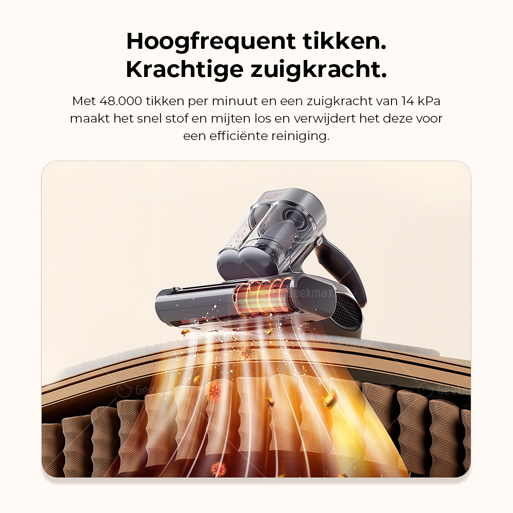 JIGOO J300 Pro Smart Dual-Cup Matrasstofzuiger, 14 kPa Zuigkracht, Diepe U-Fir Sterilisatie, UV-licht - Grijs