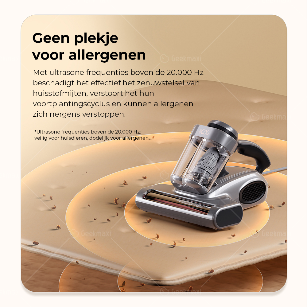 JIGOO J300 Pro Smart Dual-Cup Matrasstofzuiger, 14 kPa Zuigkracht, Diepe U-Fir Sterilisatie, UV-licht - Grijs