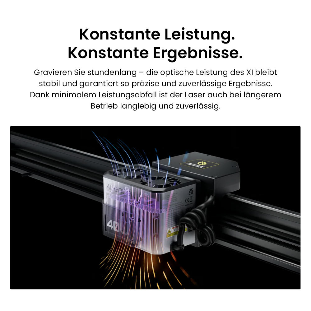 Aliencell X1 40W Desktop Diodenlasergravierer + Luftpumpe, 600mm/s Geschwindigkeit, 0.08×0.1mm Spot - Weiß