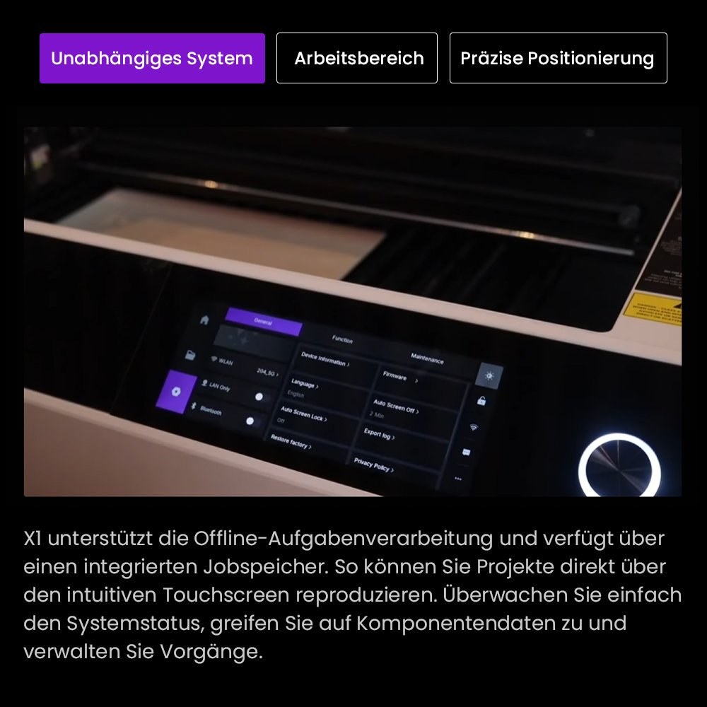 Aliencell X1 40W Desktop Diodenlasergravierer + Luftpumpe, 600mm/s Geschwindigkeit, 0.08×0.1mm Spot - Weiß