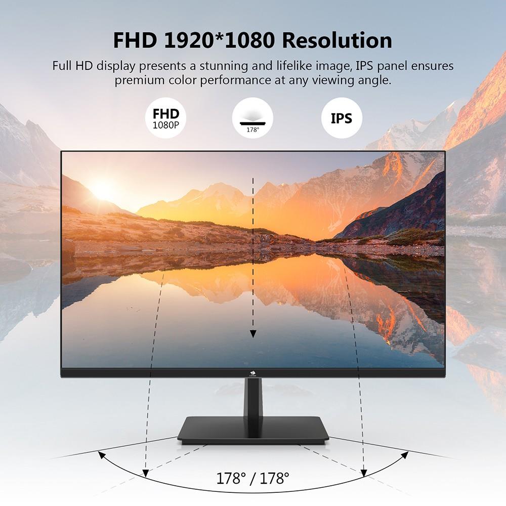 Z-Edge U24I Monitor 24 Full HD 1080 Beeldscherm, 1920*1080 LED Monitor, 178 Graden Breed Engelzicht, Eye-Care Tech