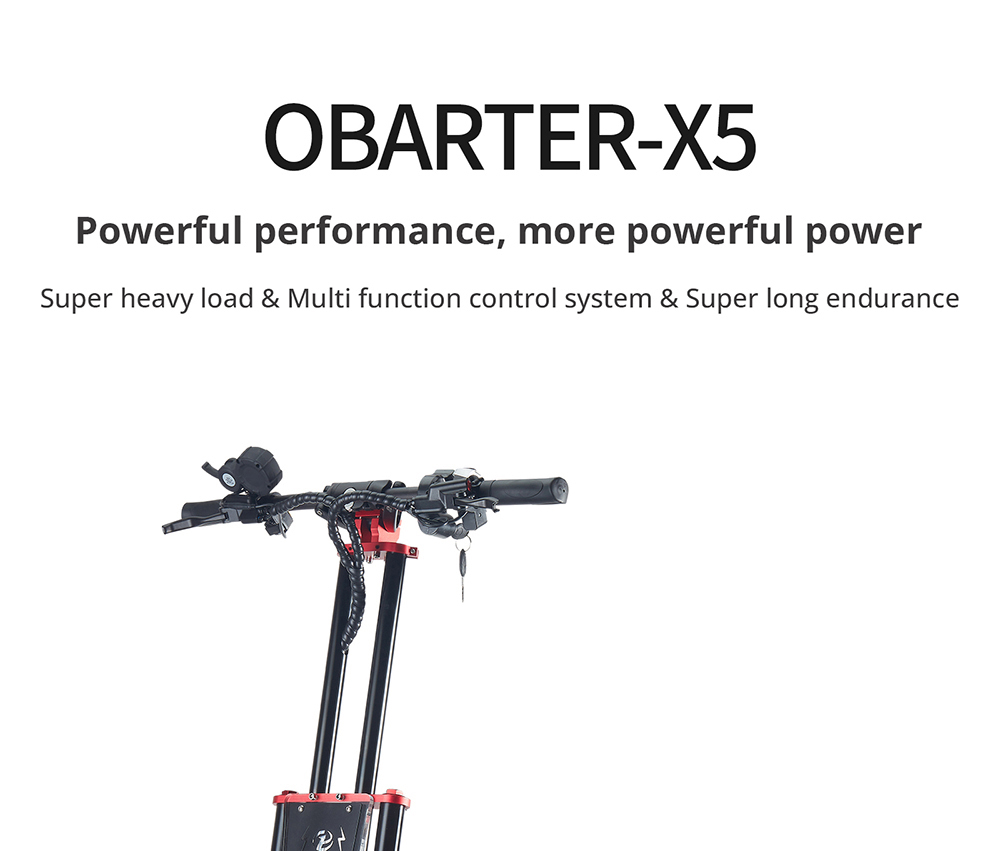 OBARTER X5 13 Off-road banden opvouwbare elektrische scooter Max Range 75KM Olie schijfrem - 2800W x2 Motor & 60V 30Ah Batterij