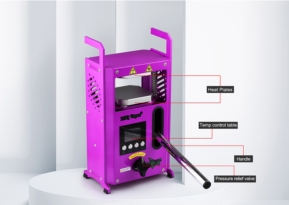 LTQ Vapor KP-4 Rosin Hot Press Machine Dual Heating Solid Aluminum Plate with Temperature Control Function - Purple