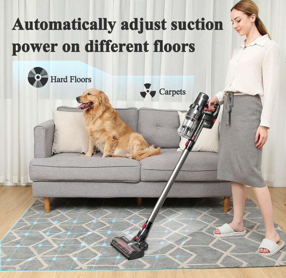 Proscenic P11 Cordless Bagless Stick Vacuum Cleaner 25KPa Suction with Carpet Boost Wet Dry Vacuum Mop with Charge Dock