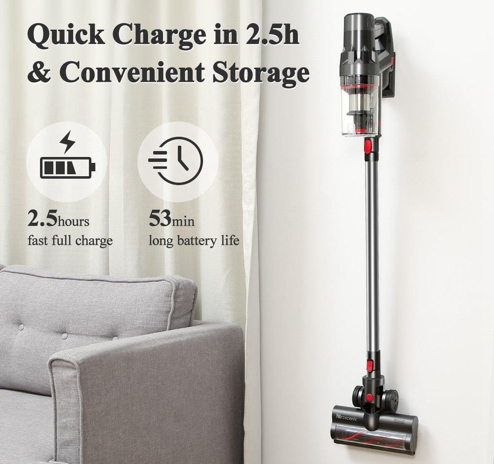 Proscenic P11 Cordless Bagless Stick Vacuum Cleaner 25KPa Suction with Carpet Boost Wet Dry Vacuum Mop with Charge Dock