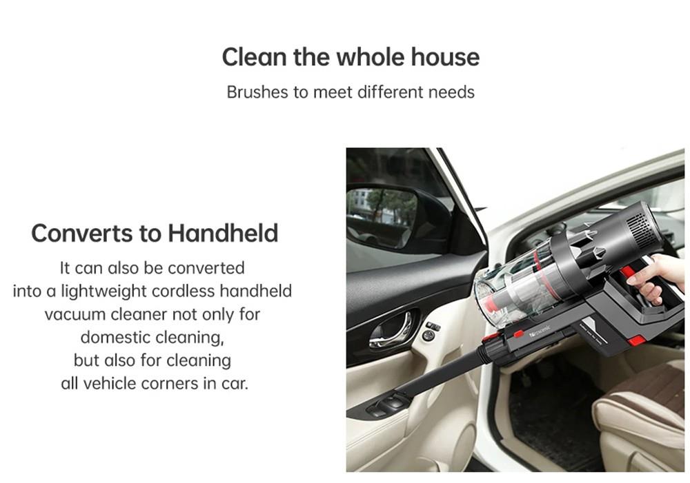 Proscenic P11 Cordless Bagless Stick Vacuum Cleaner 25KPa Suction with Carpet Boost Wet Dry Vacuum Mop with Charge Dock