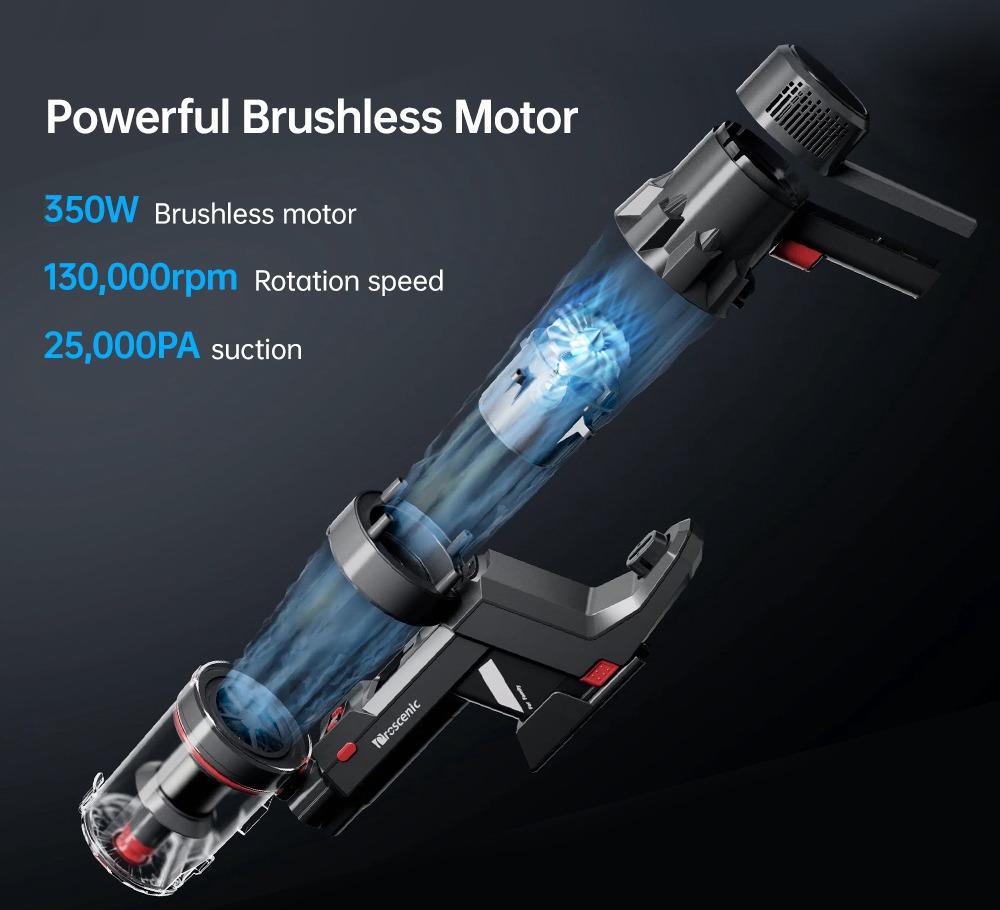 Proscenic P11 Cordless Bagless Stick Vacuum Cleaner 25KPa Suction with Carpet Boost Wet Dry Vacuum Mop with Charge Dock