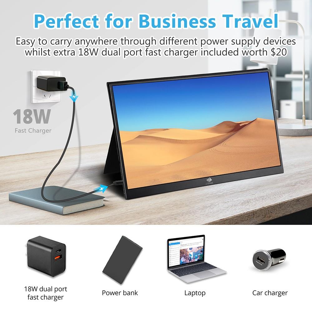 Z-Edge Ultra 1 Portable Monitor for Laptop, 15.6 Ultra-Slim Monitor with Type-C, 1920x1080 Full HD IPS Screen
