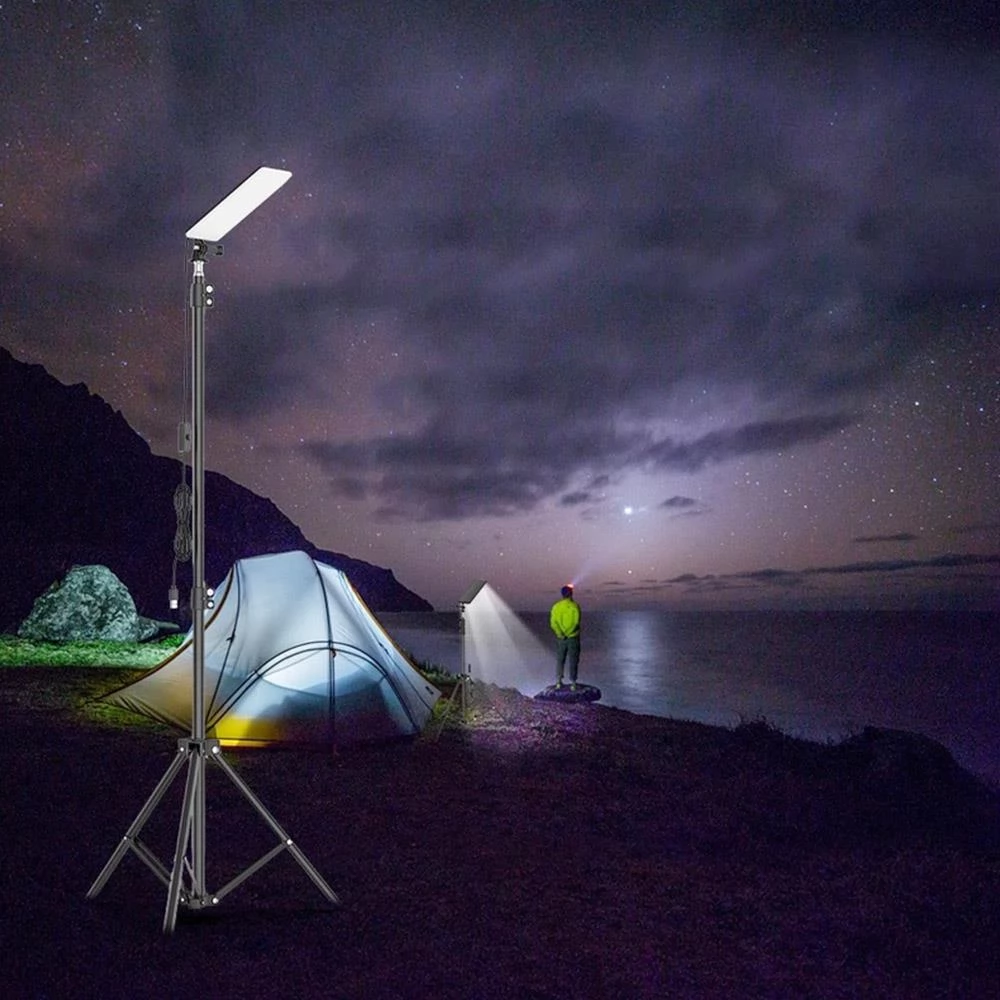 LED Camping Light 1.8m Adjustable with Tripod 6500-7000K Brightness Stand Lantern Work Light for Camping Photography
