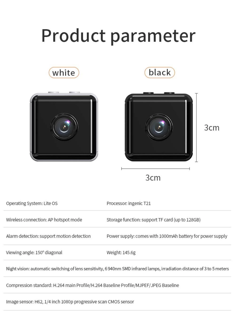 Mini Wireless Camera Real 1080P Wifi Camera Home Nanny Tiny Cam Baby with Night Vision Motion Cell Phone App Detection