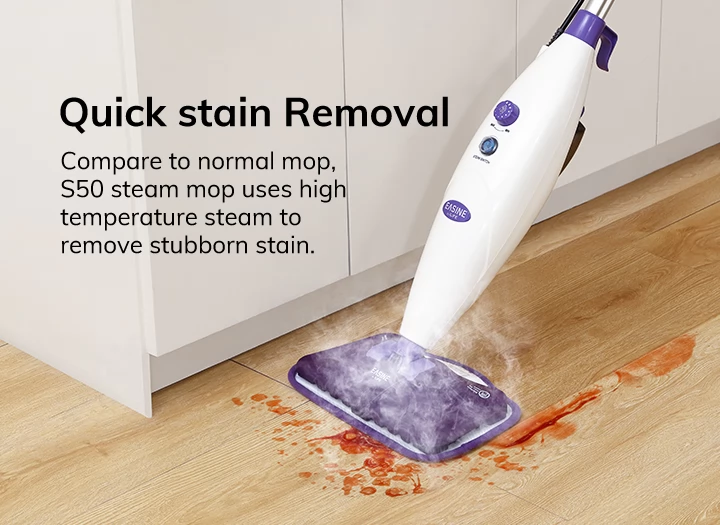 EASINE by ILIFE S50 1300W Wired Steam Mop 450ml Water Tank 10 Levels Adjustable 120 Degree Celsius High-Temperature