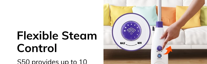 EASINE by ILIFE S50 1300W Wired Steam Mop 450ml Water Tank 10 Levels Adjustable 120 Degree Celsius High-Temperature
