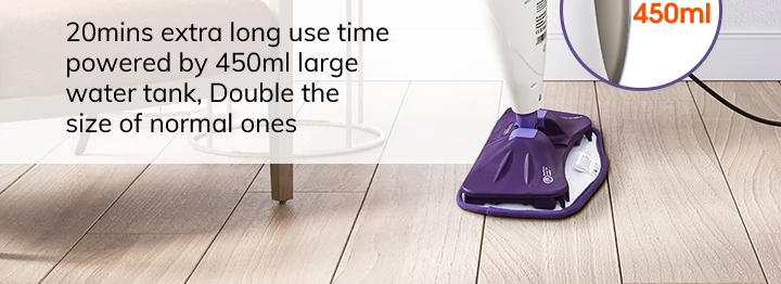 EASINE by ILIFE S50 1300W Wired Steam Mop 450ml Water Tank 10 Levels Adjustable 120 Degree Celsius High-Temperature