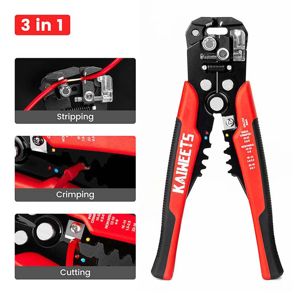 KAIWEETS KWS-302 Multifunctional Wire Stripper Kit, Wire Cutting Terminals Crimping Tool with 260Pcs Terminals