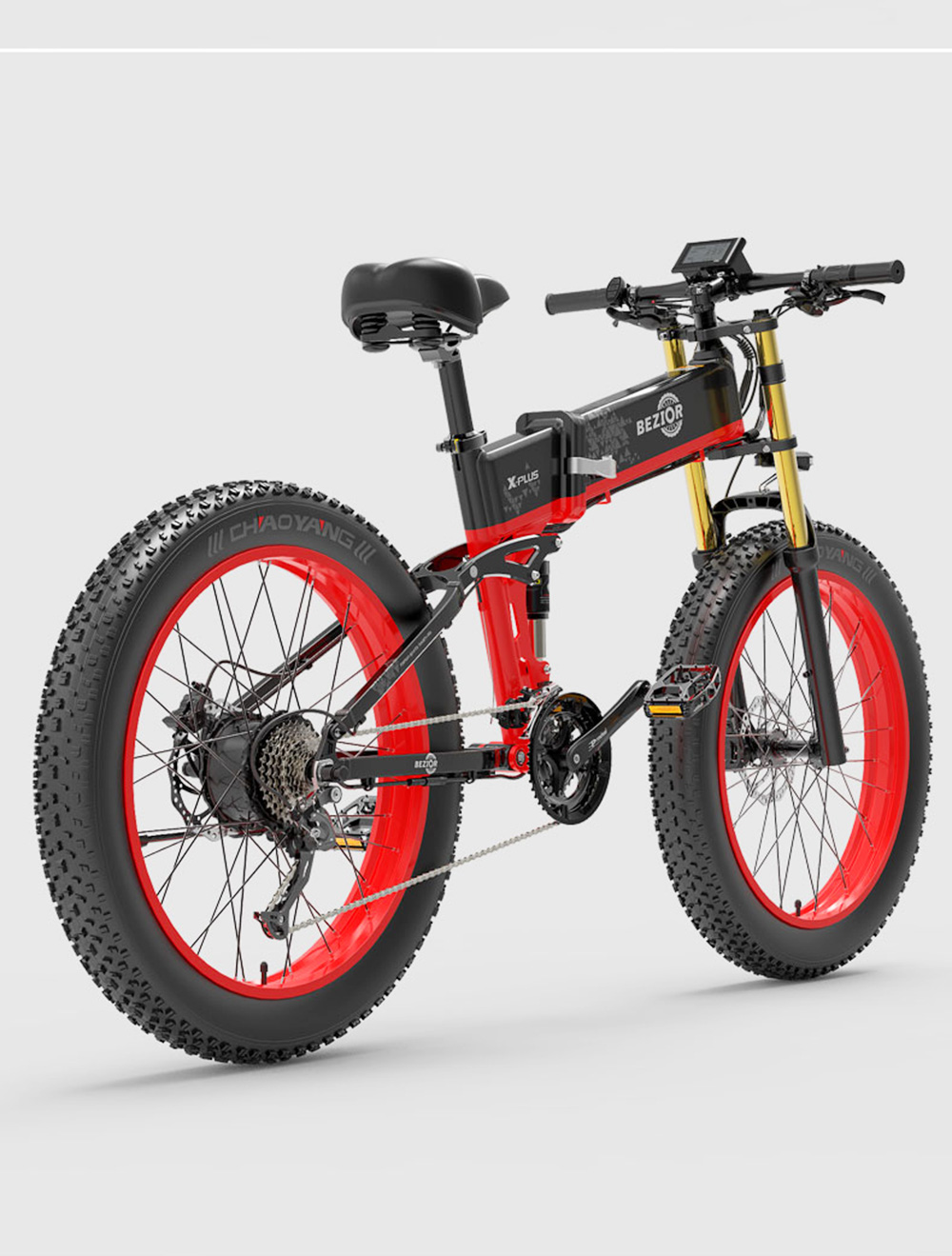 BEZIOR X-PLUS Mountain Electric Bike, 1500W Motor, 48V 17.5Ah Battery, 26*4.0 Tire, 40 km/h Max Speed -Blue