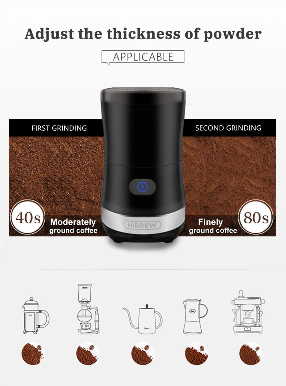 HiBREW 70W tragbare Kaffeemühle Blender, DC 5V USB wiederaufladbare Kaffeemühle, 350ml einzelne Tasse
