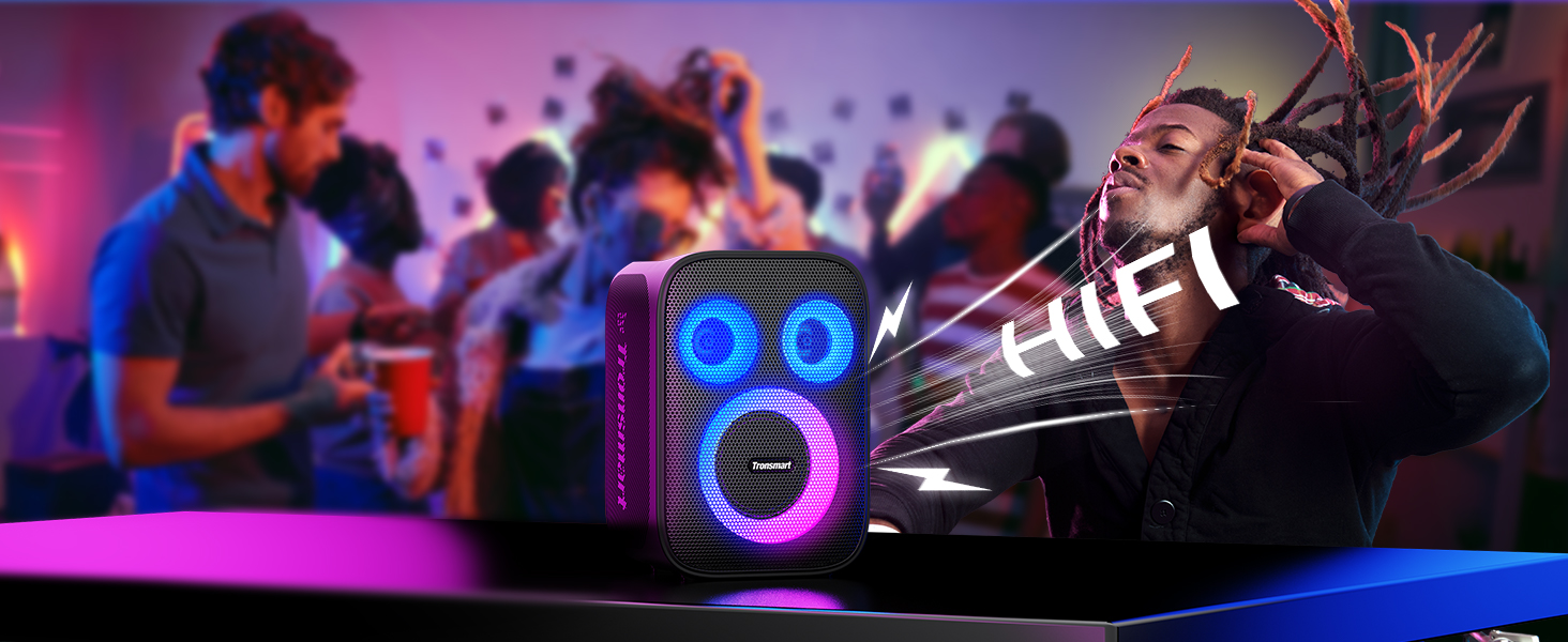 Tronsmart Halo 200 Karaoke Speaker with 120W Sound (No Microphone), 18H Playtime, Supports Mic & Guitar for Party