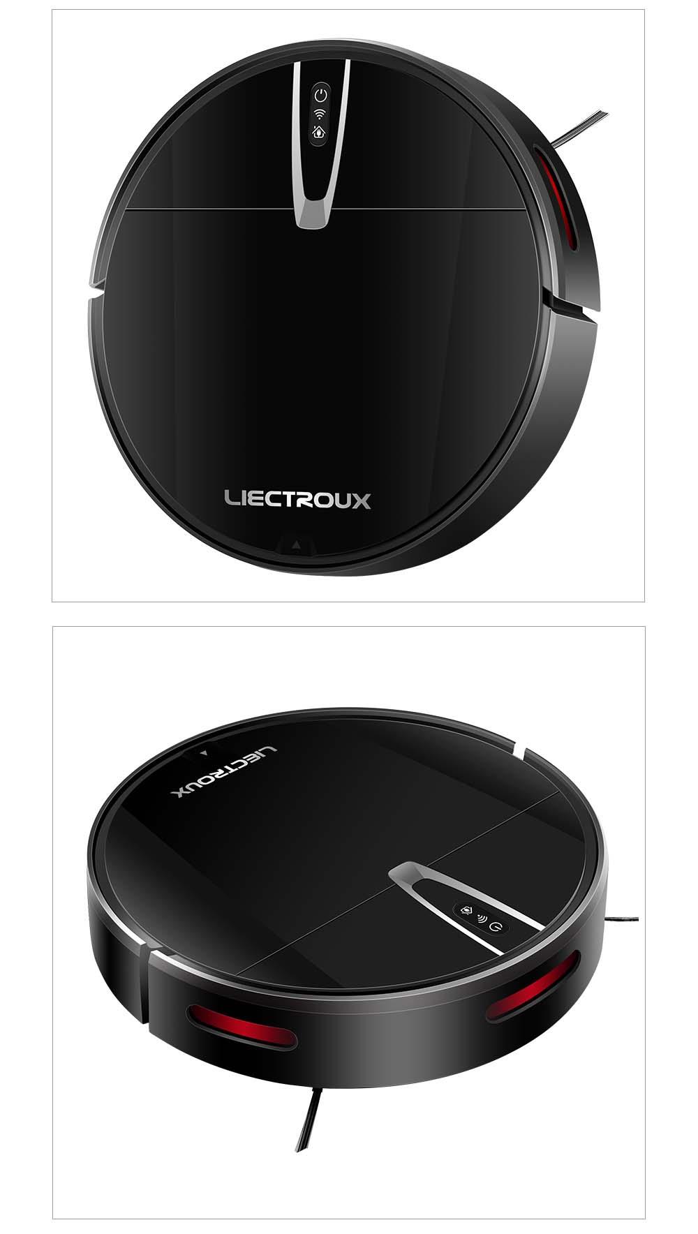 LIECTROUX V3S Pro Robot Vacuum Cleaner, 4000Pa Suction, Dry Wet Mopping, 2D Map Navigation, with Memory, WiFi App Voice