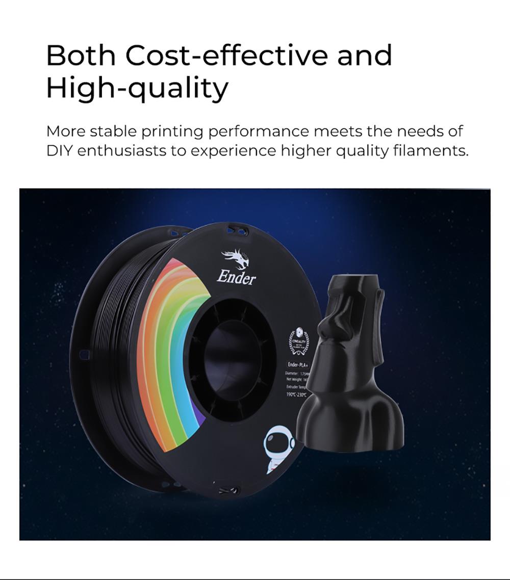 Creality Ender-PLA Ender Series PLA Pro (PLA+) 1.75mm 3D Printing Filament, 1kg -Rainbow