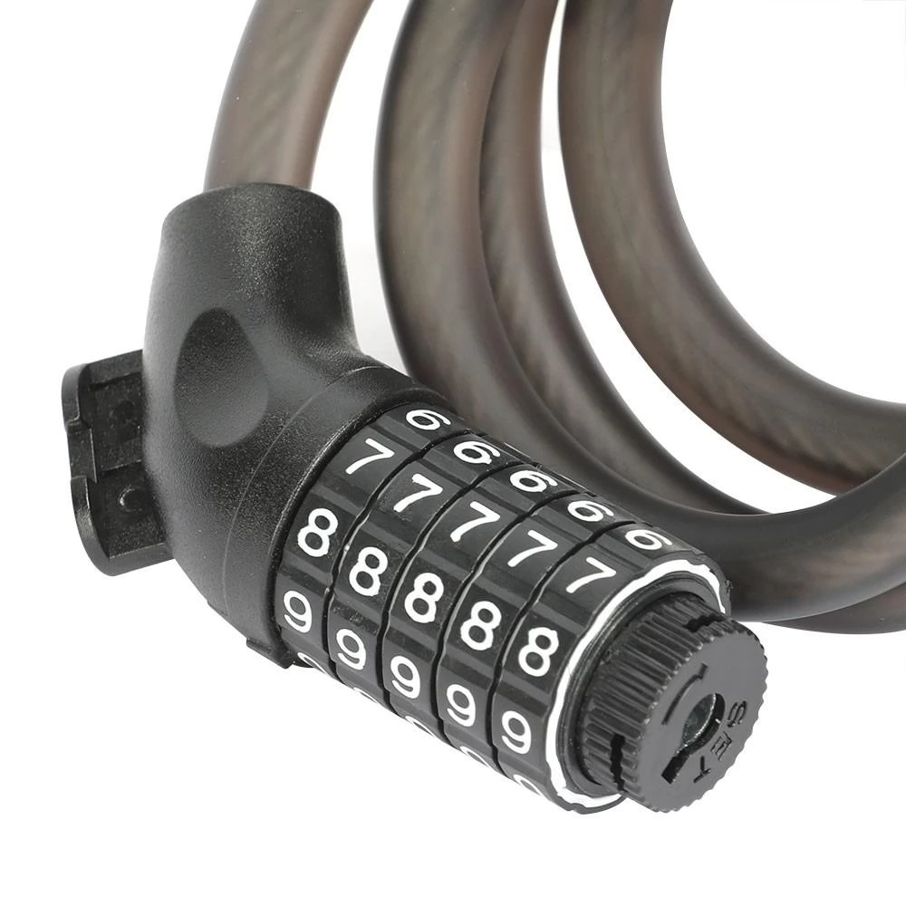 5 Dial-up Combination Cable Bike Lock, 1.2m x 12mm