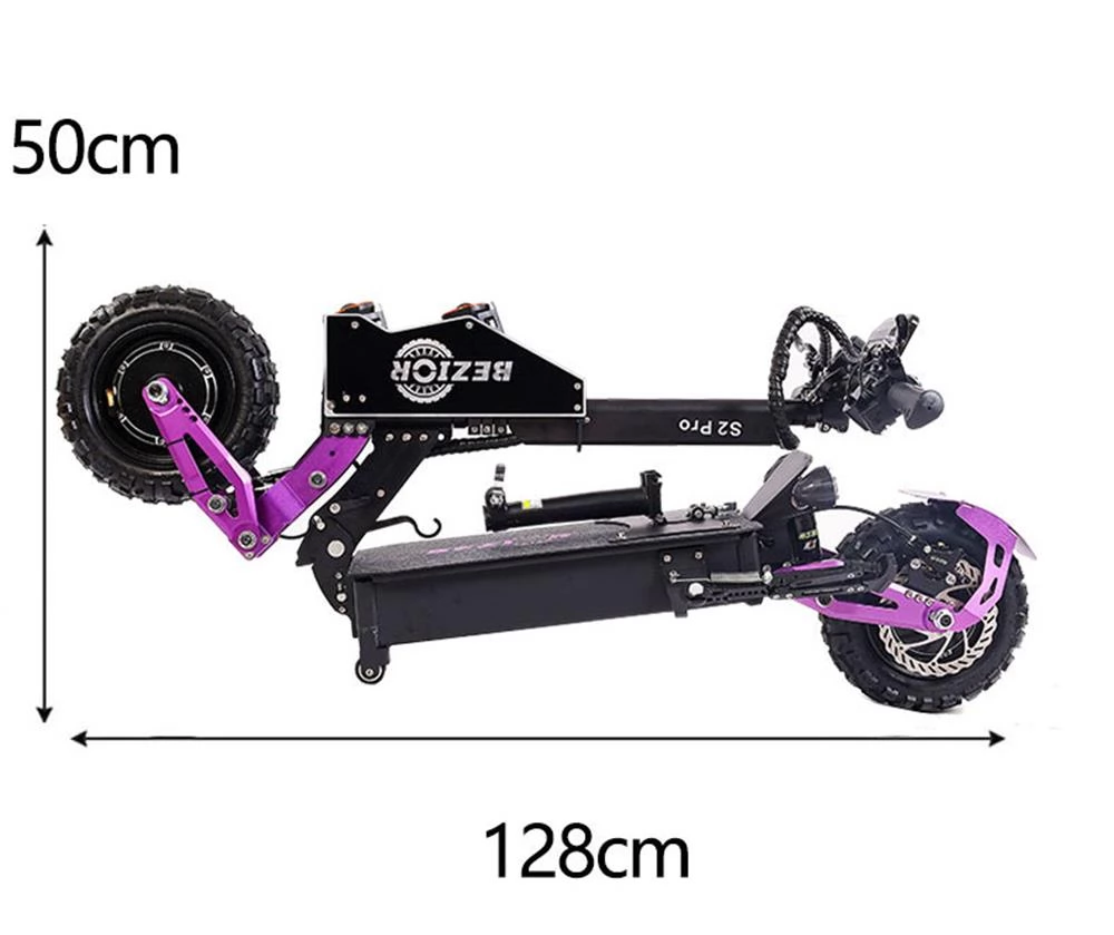 BEZIOR S2 PRO 11 banden Elektrische Off-Road Scooter, 1200W*2 Dubbele Motor, 23Ah Batterij, 65km/h Maximale Snelheid