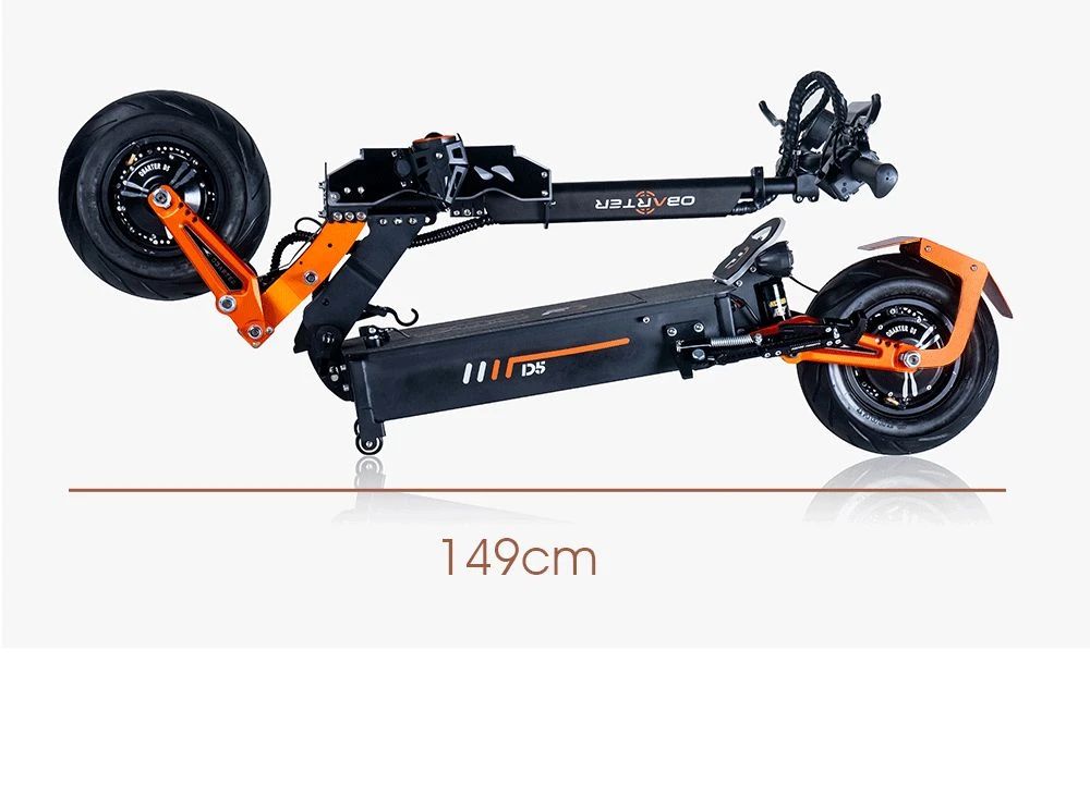 OBARTER D5 12 Zoll Faltbarer E-Scooter mit Fettreifen - 2x 2500W Motor & abnehmbarer 35 Ah Akku für 60-120 km