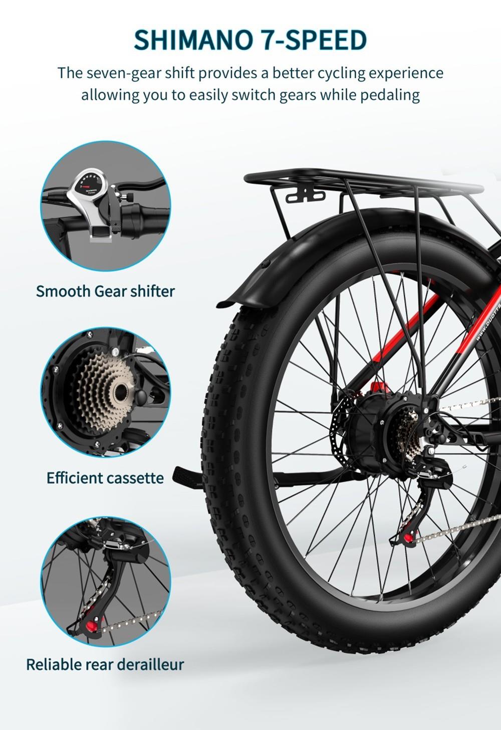 DUOTTS F26 26*4.0 Inch Fat Tire Electric Bike, 750W*2 Dual Motors, LG 17.5Ah Battery, 55km/h Max Speed - Silver