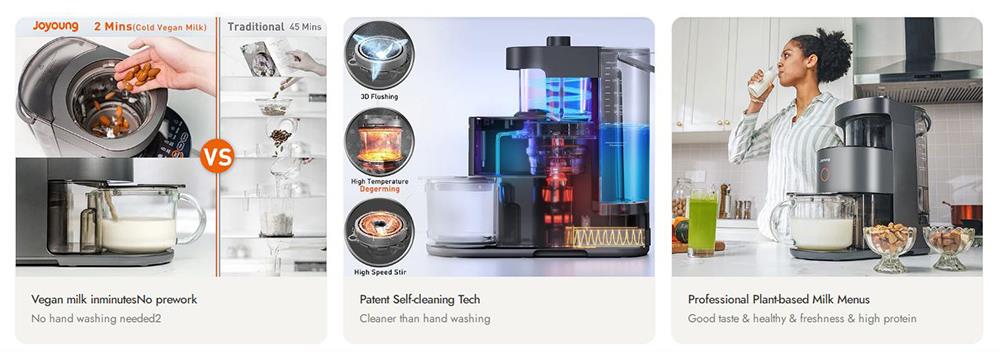 JOYOUNG Y1 Automatic Cooking Blender, 1000W DC Motor, 1000ml Capacity Hot  Cold Juicer Vegan Milk Maker, LED Control