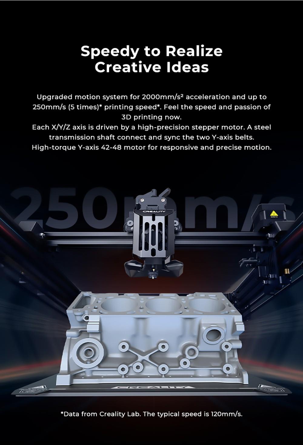 Creality Ender-5 S1 3D Drucker, 250mm/s, Sprite Direct Extruder, 300 Celsius Grad Druck, 220*220*280mm - EU Stecker