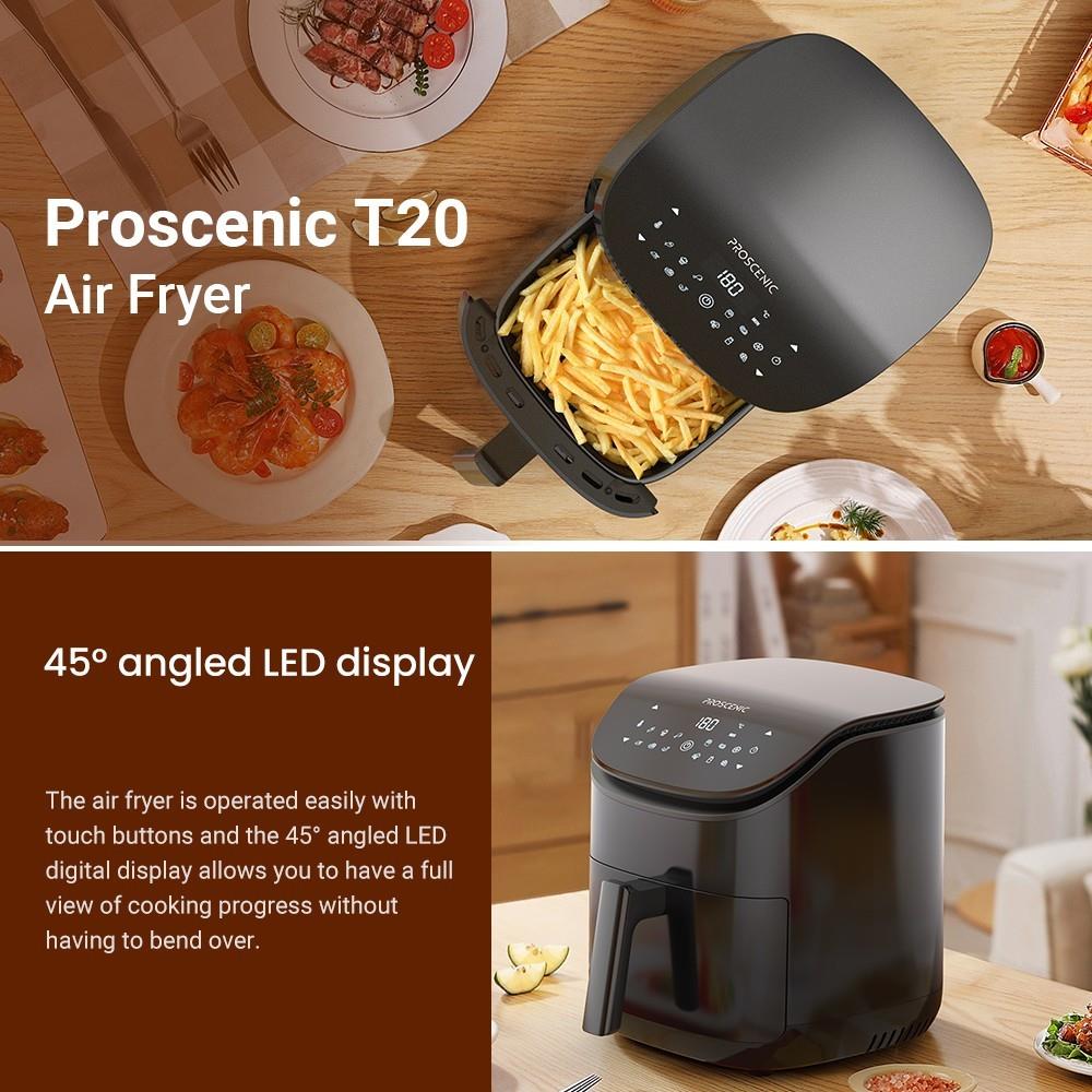 Proscenic T20 1500W Heißluftfritteuse, 3,5 l Fassungsvermögen, 12 voreingestellte Funktionen, Online-Rezepte, Touch-Display
