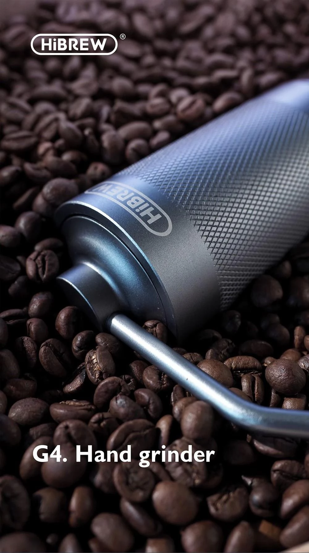 HiBREW G4 Handmatige Koffiemolen, 18g Koffiebonen Capaciteit