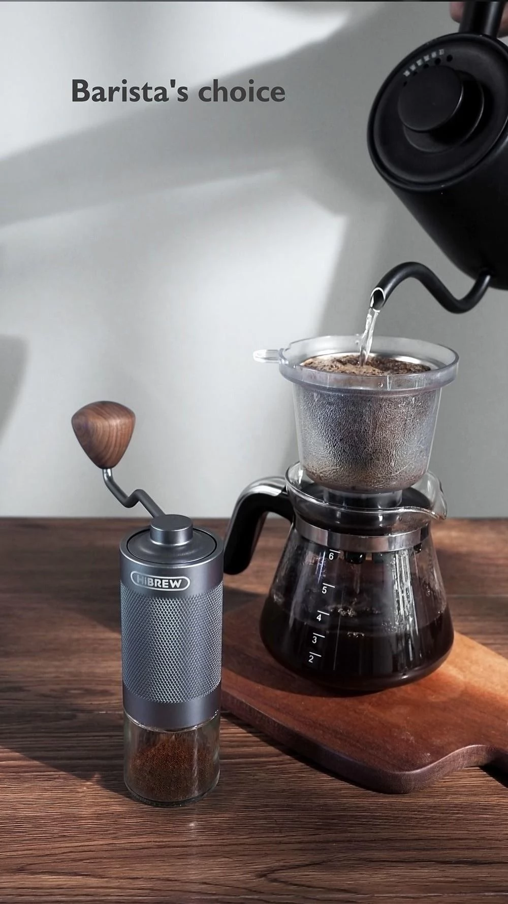 HiBREW G4 Manual Coffee Grinder, 18g Coffee Beans Capacity