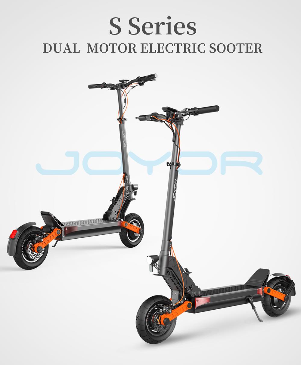 JOYOR S8-S Foldable 10 Inch Tire Electric Scooter, 600W*2 Dual Motors, 48V 26Ah Battery, 90km Long Range, Dual Hydraulic Brake