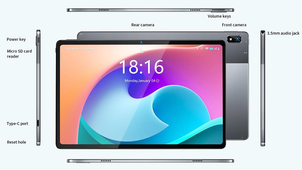 BMAX I11 PLUS 10.36 Zoll 4G Tablet, 8GB RAM, 128GB Speicher, 2K 1PS Bildschirm, Android 12, 5MP 13MP Kamera, 6600mAh Akku