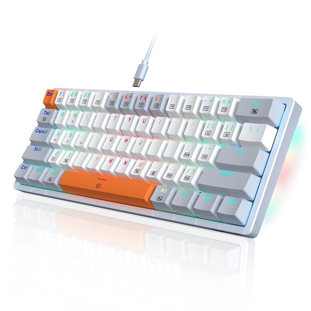 Redragon K624WGO-RGB 61-toetsen mechanisch toetsenbord, rode schakelaar, US Layout, Hot-Swappable