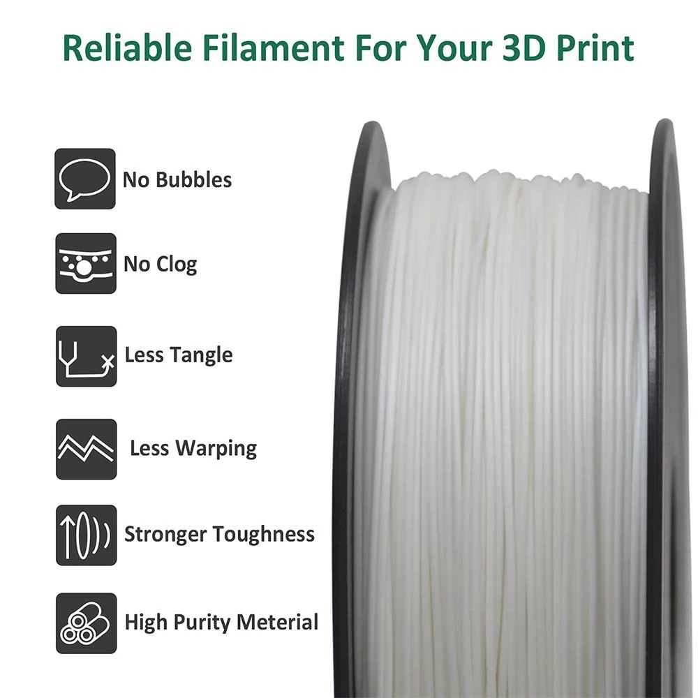 Geeetech ABS Filament for 3D Printer, 1.75mm Dimensional Accuracy /- 0.03mm 1kg Spool (2.2 lbs) - White / Black