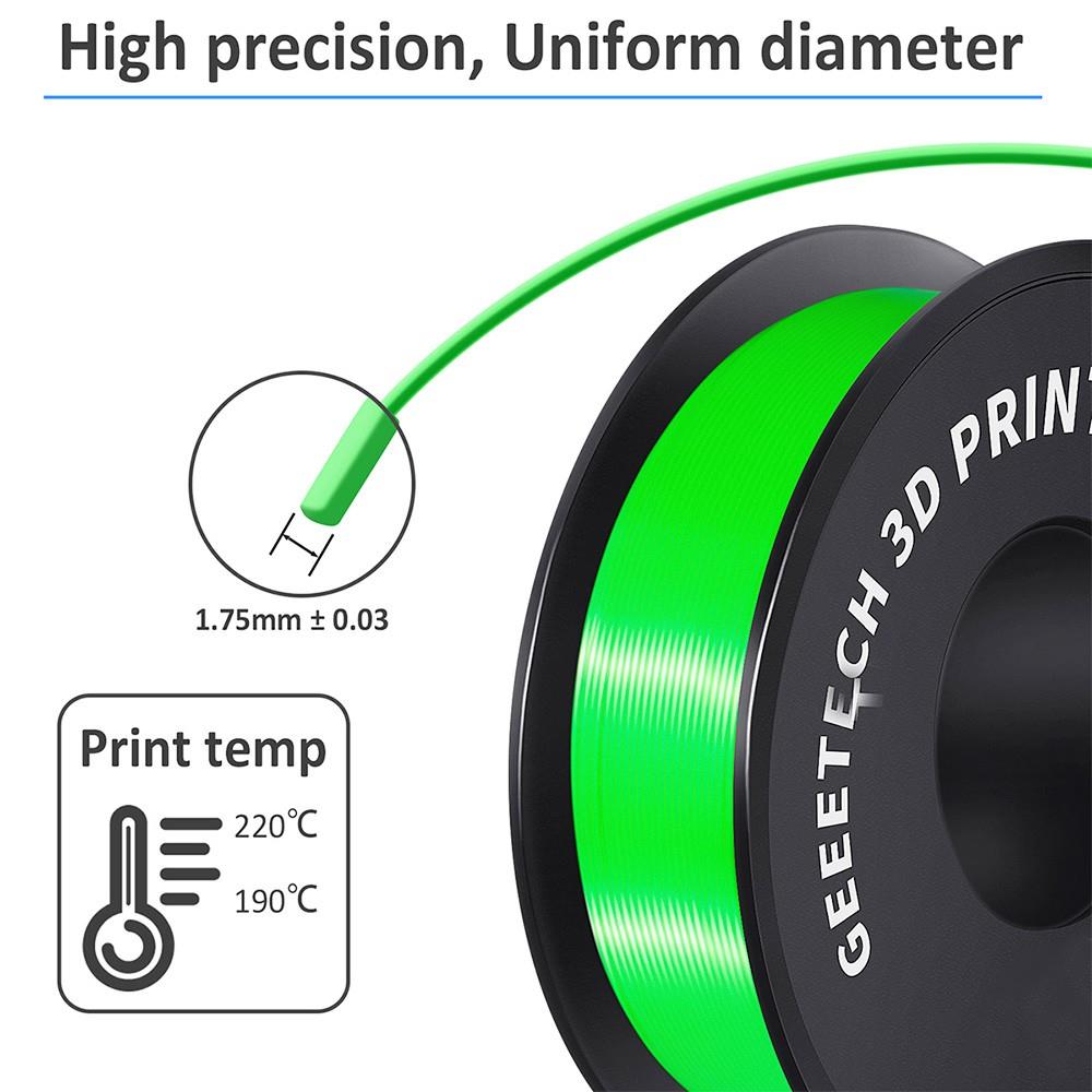 Geeetech PLA Filament voor 3D Printer, 1.75mm Dimensionale Nauwkeurigheid +/- 0.03mm 1kg Spool (2.2 lbs) - Groen