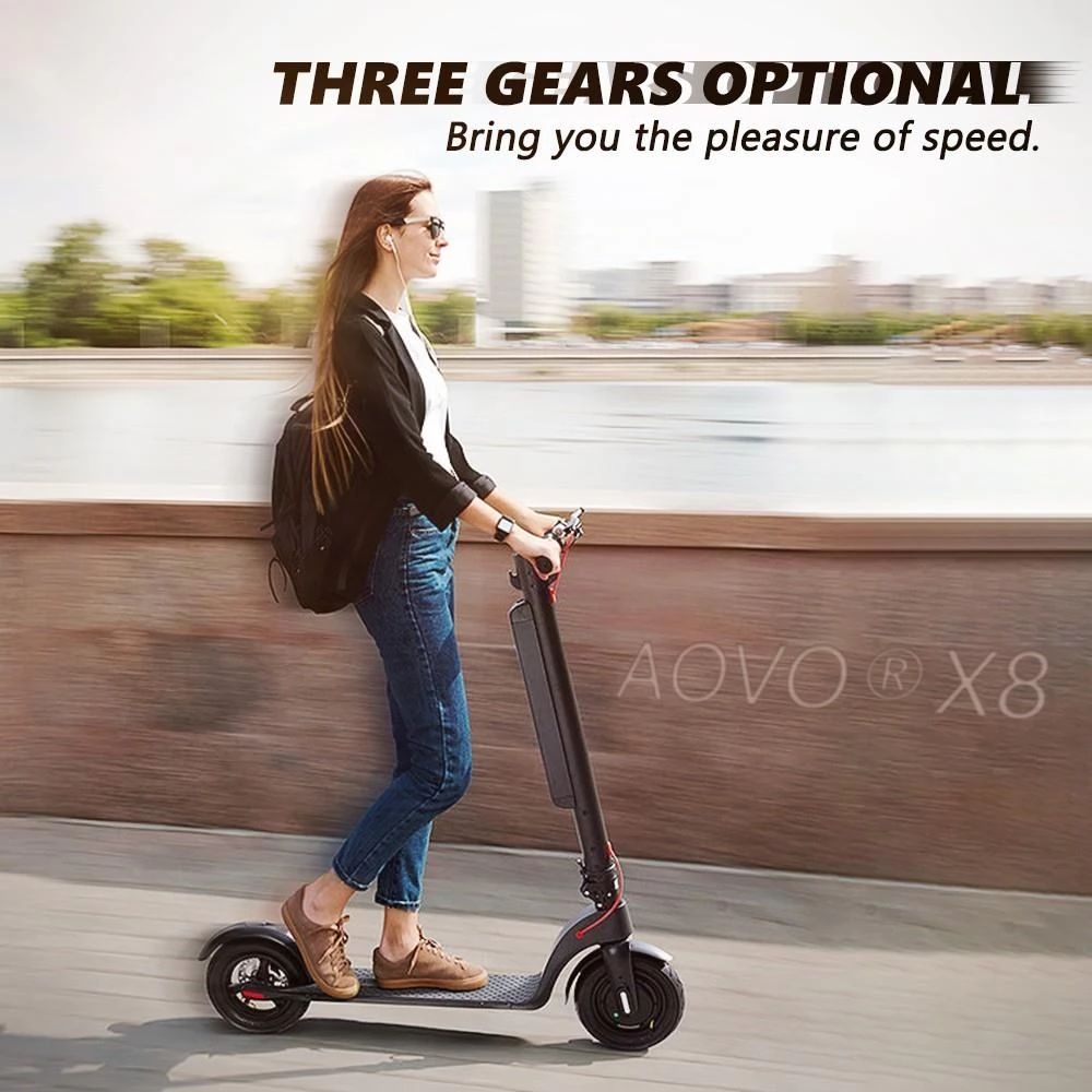 AOVO X8 10 inch banden opvouwbare elektrische scooter, 350W motor, 36V 10Ah batterij, max snelheid 25km/h