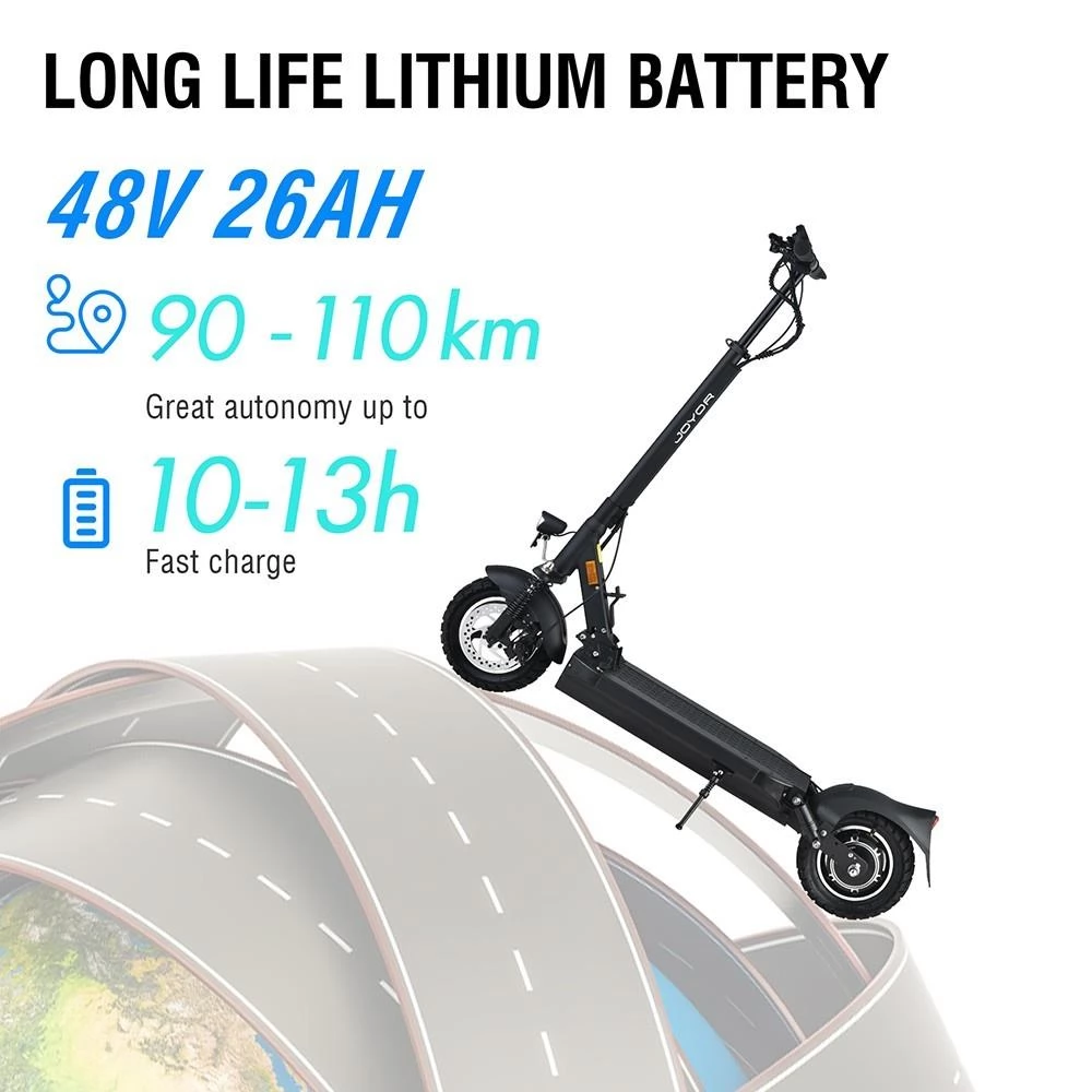 JOYOR Y8-S with Road Approval (ABE) , Foldable Electric Scooter Suspension,  48V 26Ah Battery&500W Brushless Motor,10 Tires