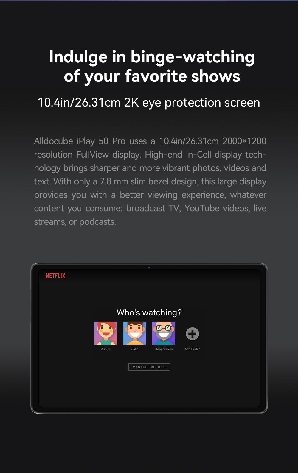 Alldocube iPlay 50 Pro 2K Tablet, MediaTek MT6789 Octa-Core CPU, 8G RAM 128G ROM, Android 12, 5MP 8MP Kameras, BT5.2