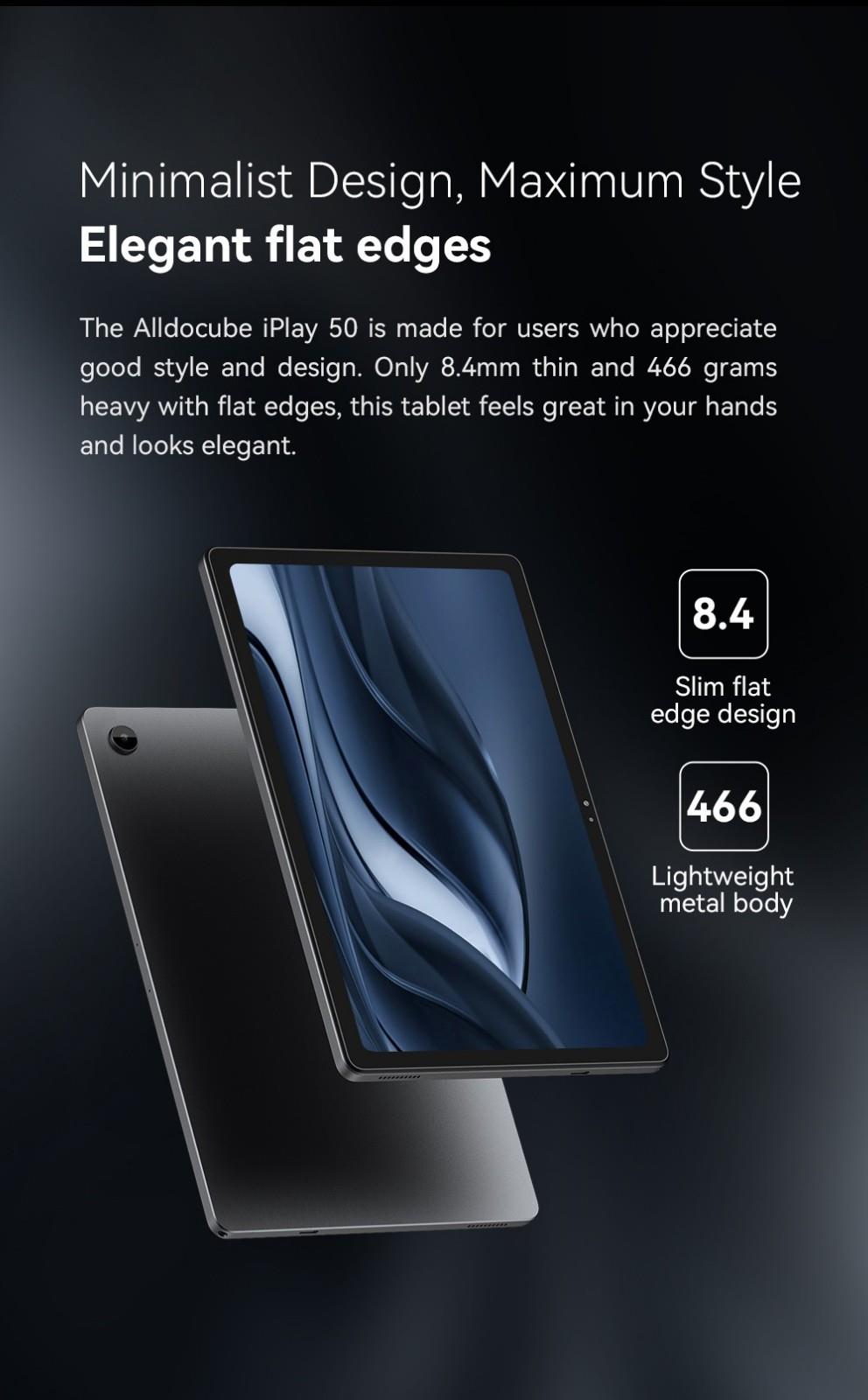 Alldocube iPlay 50 Pro 2K Tablet, MediaTek MT6789 Octa-Core CPU, 8G RAM 128G ROM, Android 12, 5MP 8MP Kameras, BT5.2