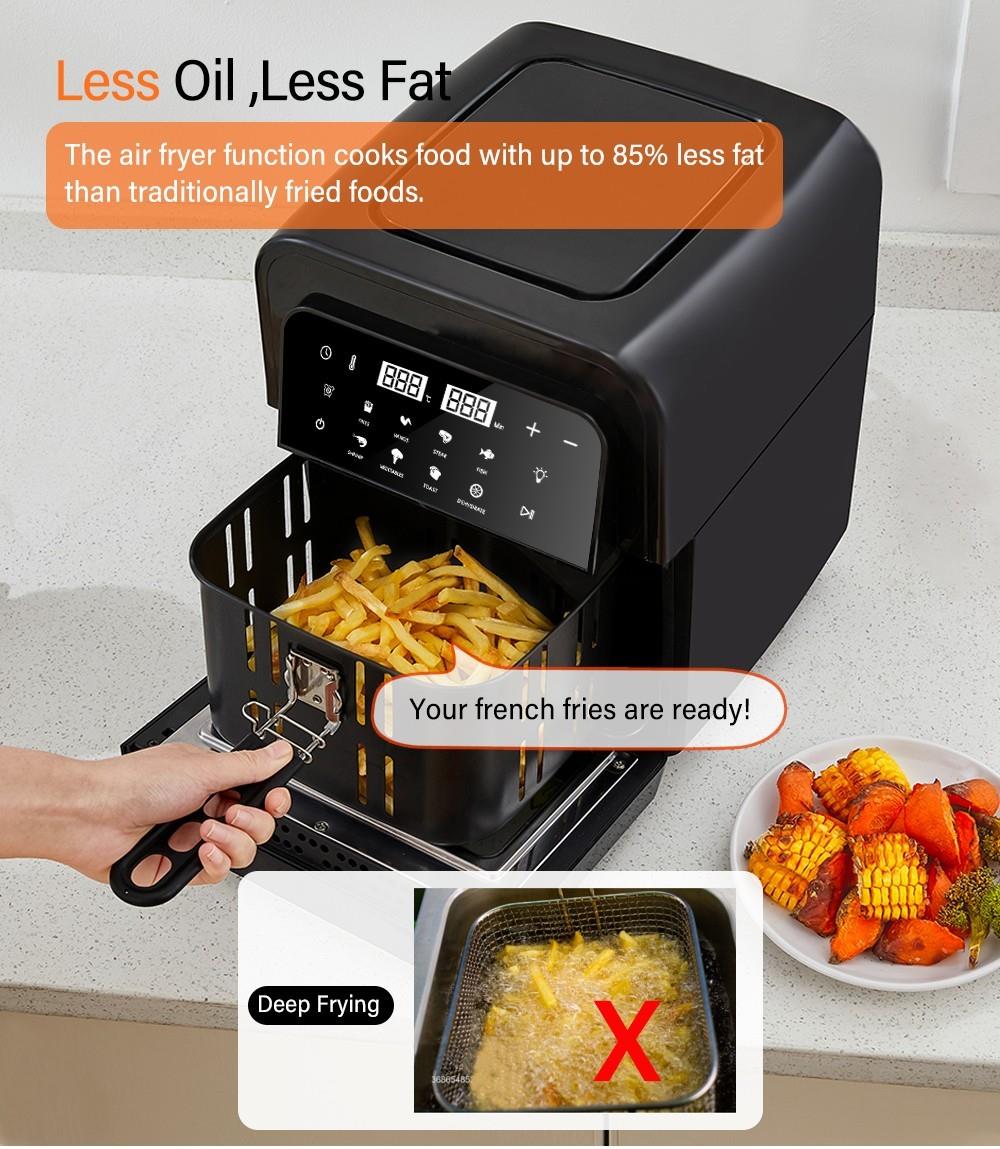 BioloMix AF536 Multifunctional Air Fryer, 1400W Electric Oven, 7L Capacity, 8 Cooking Presets, Touch Screen, 60min Timer