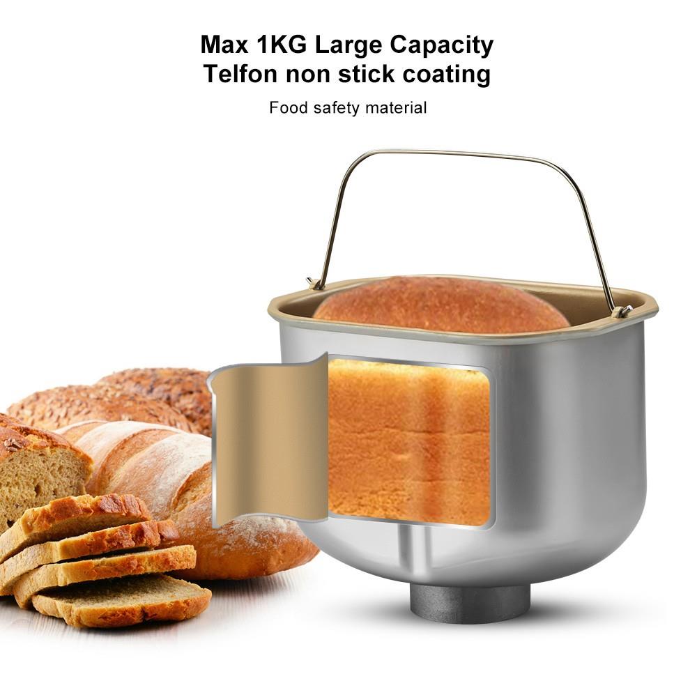 Biolomix BBM013 19-In-1 Automatic Bread Maker, Stainless Steel, 1KG Capacity, 650W Programmable Bread Machine
