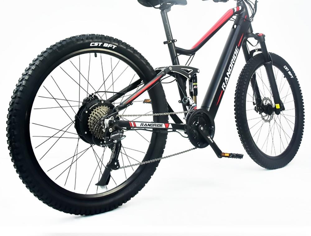 RANDRIDE YS90 Foldable Electric Bike, 27.5*2.4 Tire, 1000W Motor, 48V 13.6Ah Battery, 60-70km Max Range