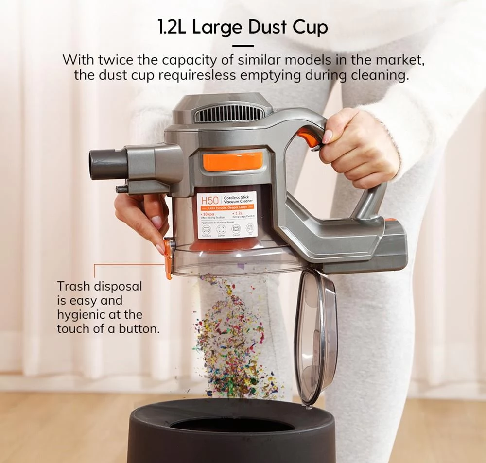 ILIFE H50 10KPa Suction Cordless Handheld Vacuum Cleaner, 0.2L Dust Cup, 2200mAh Detachable Battery, 40min Runtime