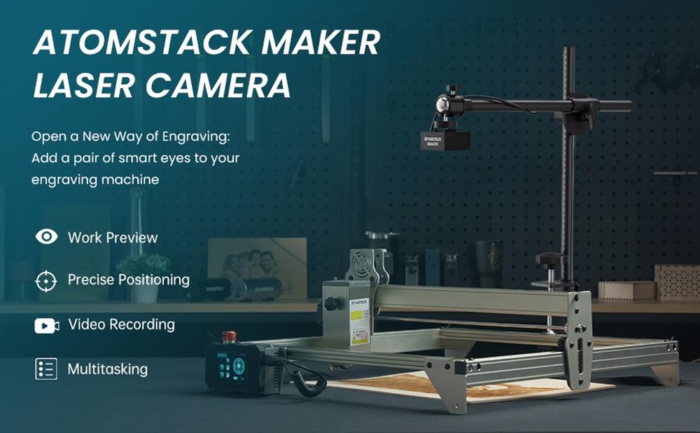 ATOMSTACK Maker AC1 Laser graveerder Time-lapse camera, 5 Megapixels, Precieze Positionering, 400*400mm Fotografie Bereik