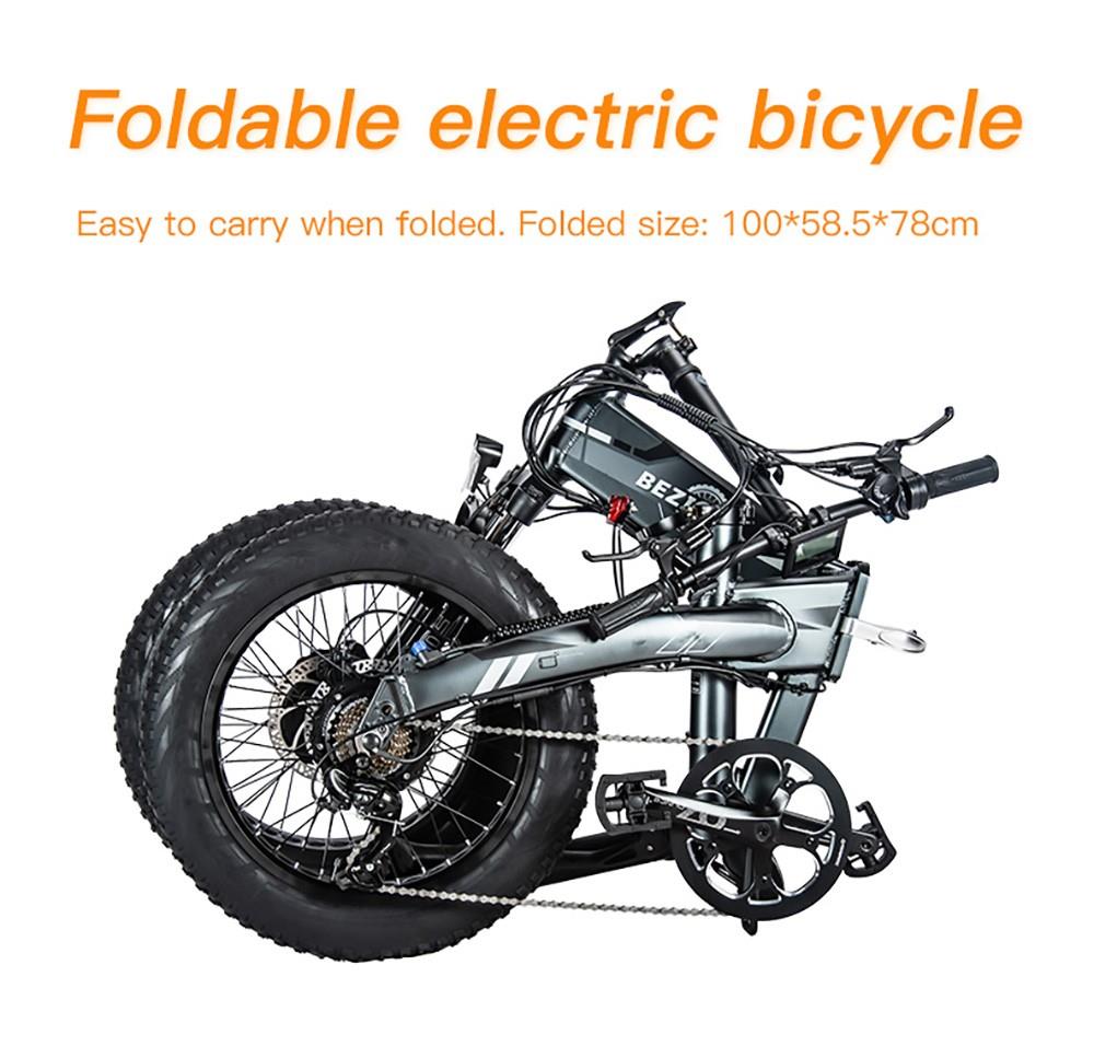 BEZIOR XF005 20*4.0 banden opvouwbare elektrische fiets, 1000W dubbele motoren, 36V 6.4Ah & 36V 16Ah batterijen