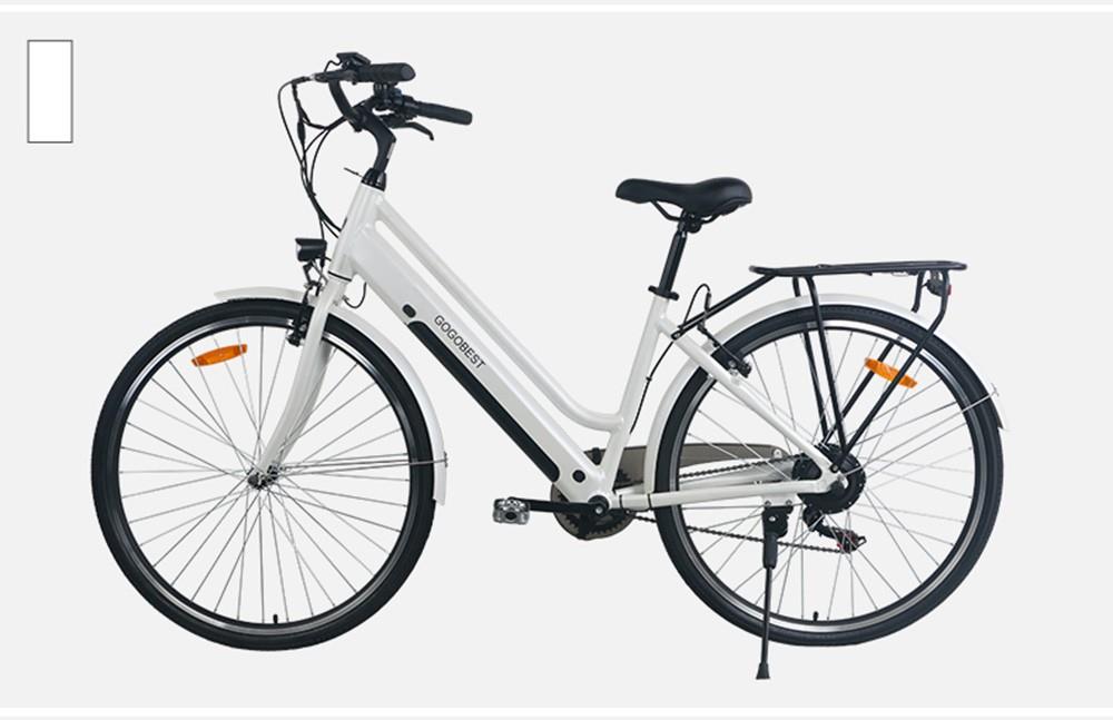 GOGOBEST GM28 elektrische fiets, 27,5*1,5 banden, 36V 350W motor, 25km/h, 10.4Ah batterij, 60-80km - Wit